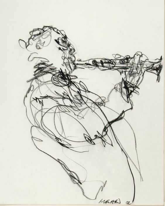 @mannchoart Example, let's say my focus here is "playing the trumpet", if so then does the man need to look like a man? No, does his attire matters? No, does the gesture of a trumpet player need to be conveyed? Huge yes. So everything that's not contributing to the focus you can "leave out" 