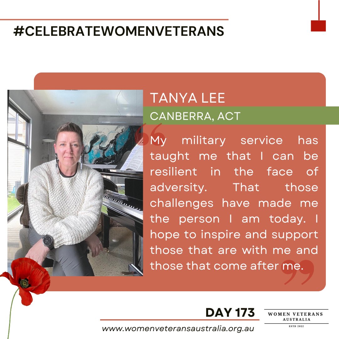 Our next #CelebrateWomenVeterans profile with Tanya’s wise words 👏🏼

Current and ex-serving #YourADF servicewomen, we would love to hear your story: womenveteransaustralia.org.au/celebratewomen…