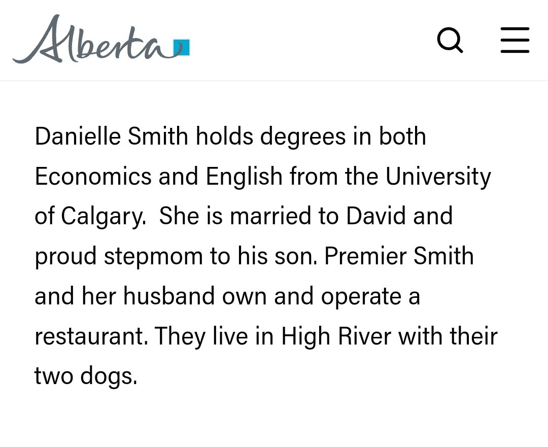 Within 48 hours, Smith is no longer an owner of The Dining Car according to her official GoA bio. @TheBreakdownAB #ableg #abpoli