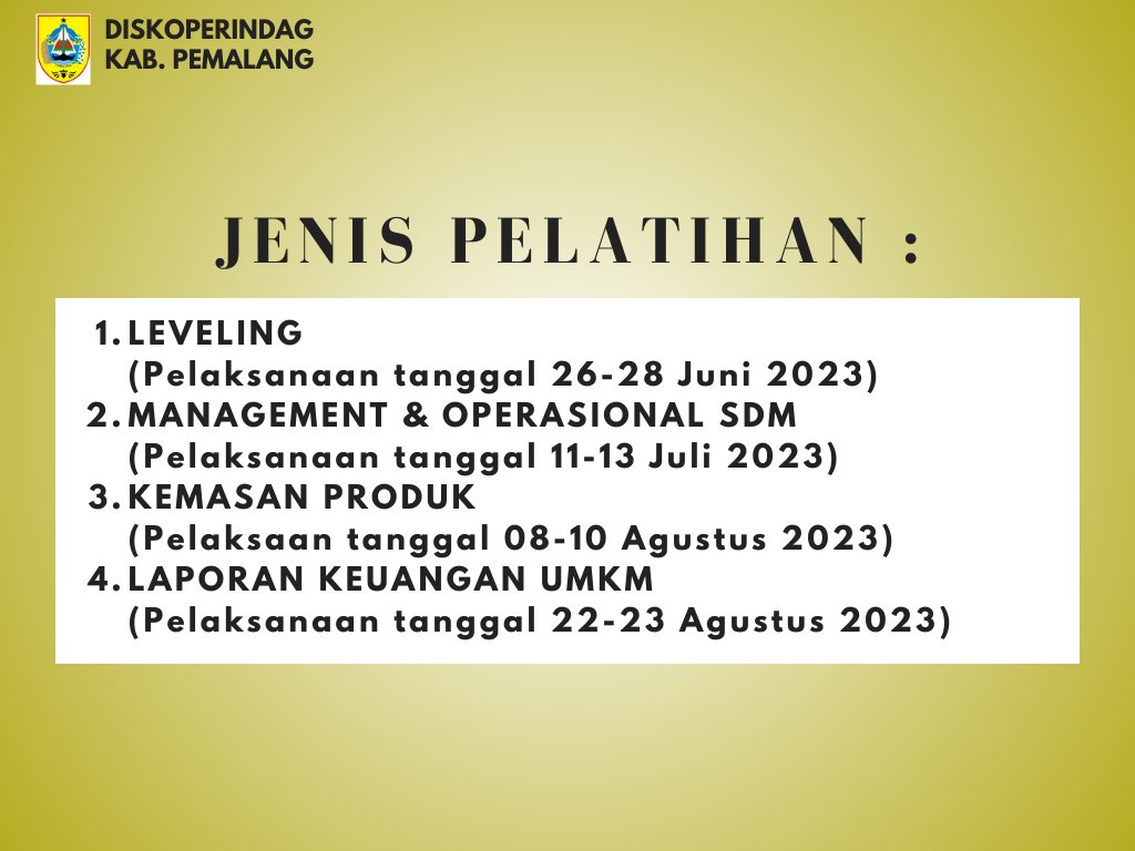 diskoppemalang's tweet photo. EFEKTIF, HUBUNGI 0284-321542, Pelatihan Kewirausahaan UMKM
HUBUNGI 0284-321542, Pelatihan Kewirausahaan UMKM, Pelatihan Kewirausahaan Bagi UMKM, Pelatihan Kewirausahaan BNSP, Pelatihan Bidang Kewirausahaan, Pelatihan Wirausaha Baru
#pelatihankewirausahaan 
Contoh Pelatihan Umkm https://t.co/s31R1L0Weg