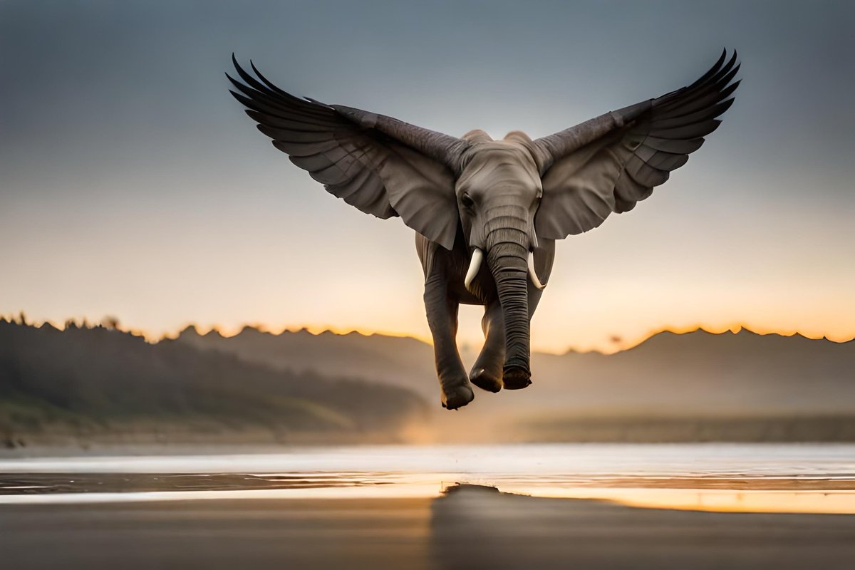 AI_soroush's tweet photo. Flying #elephant 🐘
📌Created by #bluewillow 
#AI #AIart #AIcommunity #AIartist #NFT #Crypto #nftart #NFTartist #nature #like #retweet #Currency https://t.co/0f5FGfckGc