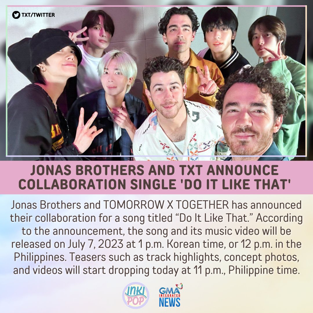 Tomorrow X Together, Jonas Brothers Announce Single 'Do It Like That