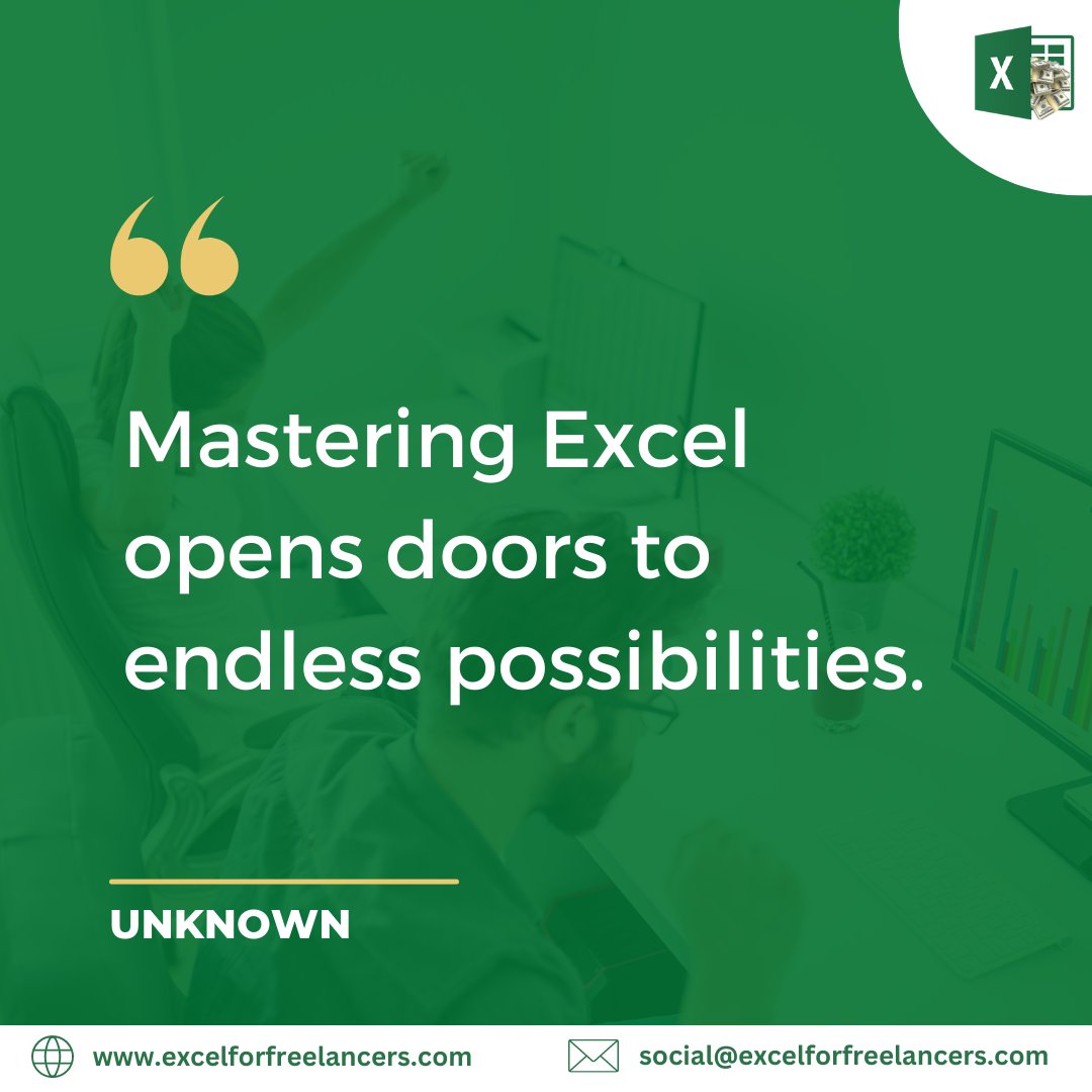 Excel For Freelancers on Twitter: "Mastering Excel unlocks countless 