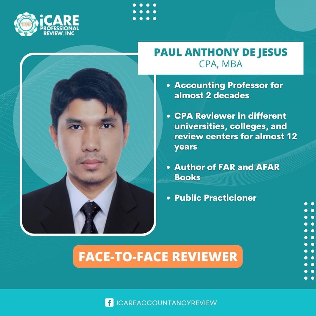 iCARE Accountancy Review Face to Face and Hybrid Review. The AFAR Guru.
