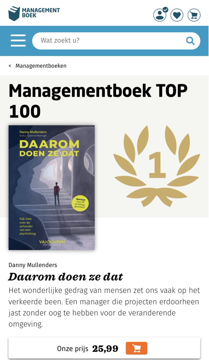 Blij met deze #1 positie voor m’n nieuwe boek Daarom doen ze dat!
