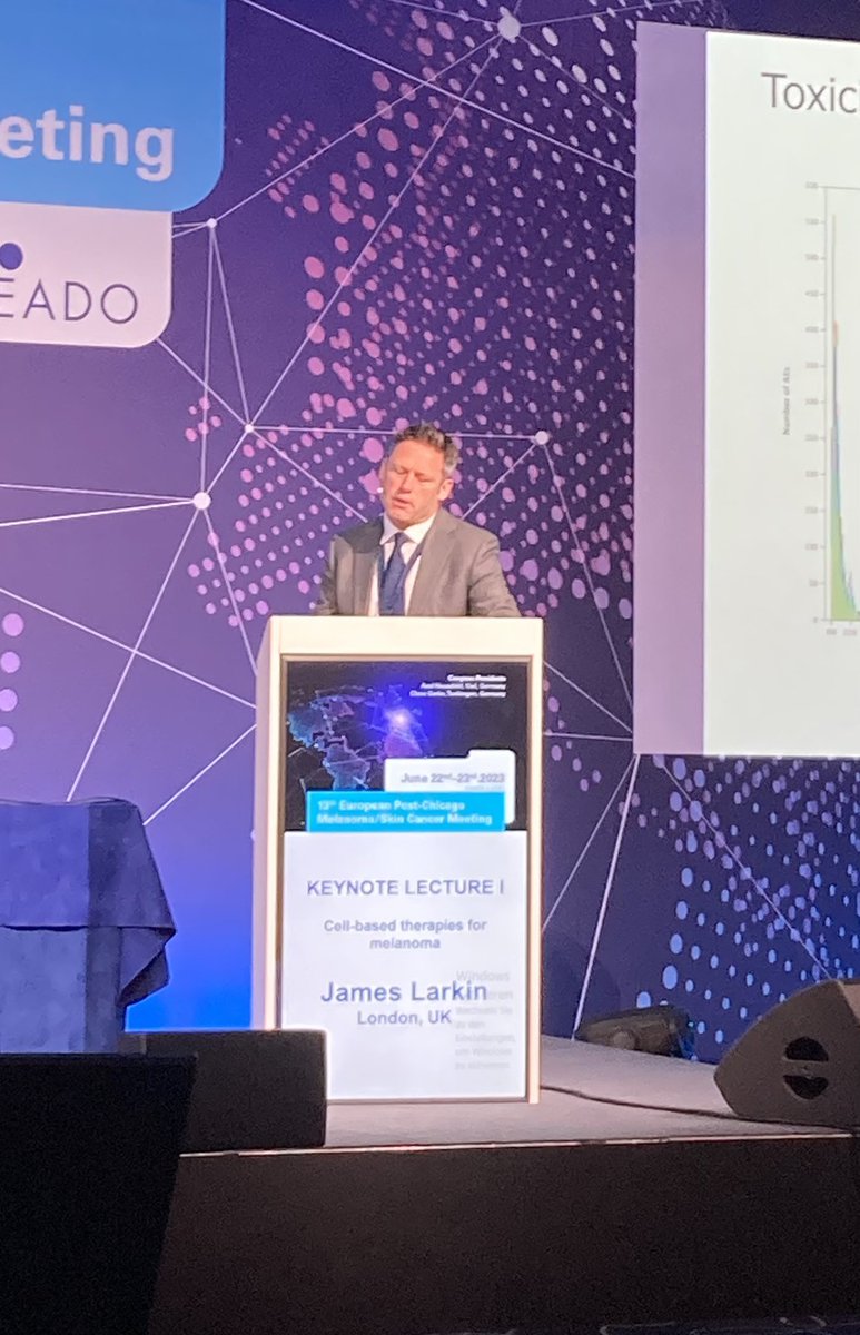 Professor Larkin discussing cellular therapy for melanoma at the European Post-Chicago Skin Cancer Meeting… #europostchicago23 @royalmarsdenNHS