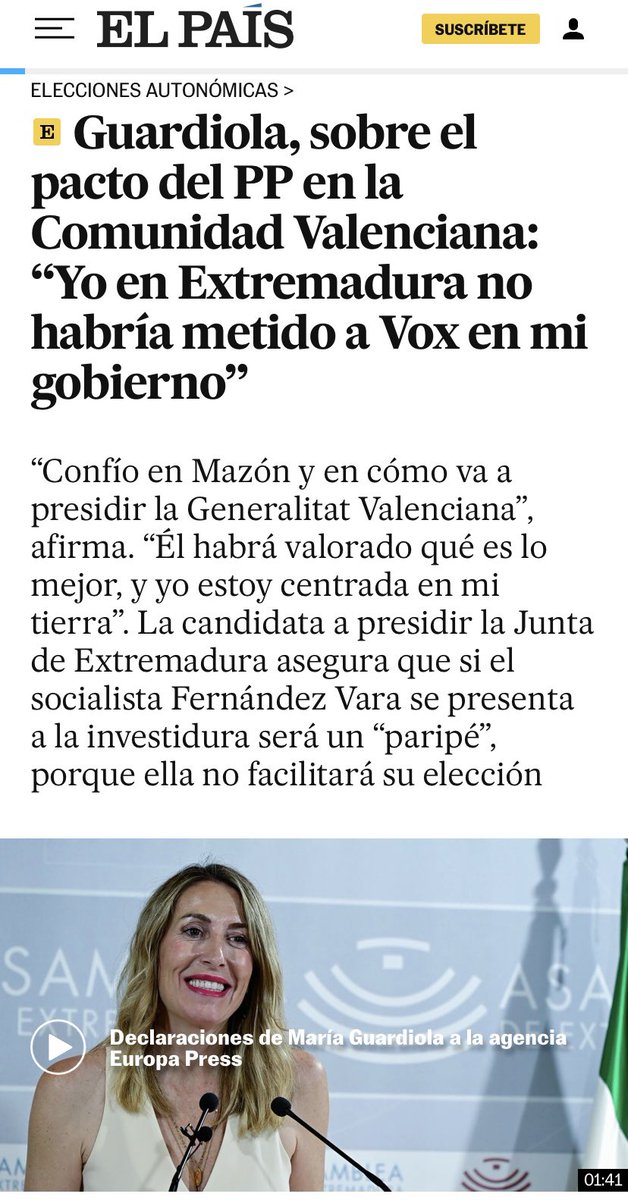 El PP se ha metido en una espiral de contradicciones.

¿A quién creemos? ¿A Feijóo, que dice que los acuerdos con VOX dependen del porcentaje de voto? ¿O a Guardiola, que dice que ni siquiera en Valencia se tenía que haber pactado?

Esta incoherencia es un regalo para Sánchez.