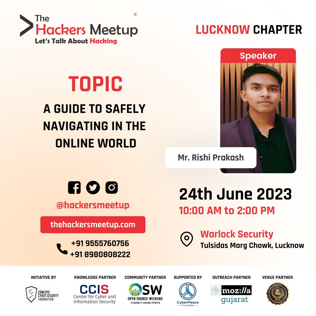 Hackers_Meetup's tweet image. "The Hackers Meetup" Lucknow, Application Security special edition,
Date: 24/06/2023
Time: 10.00 AM to 02.00 PM
Venue: Warlock Security, Lucknow
Register Now: forms.gle/3hL8ZNxSH7u1VH…
#TheHackersMeetup #ExploitWriting #ShellCoding #ApplicationSecurity #Pentesting #WAPT #MAPT
