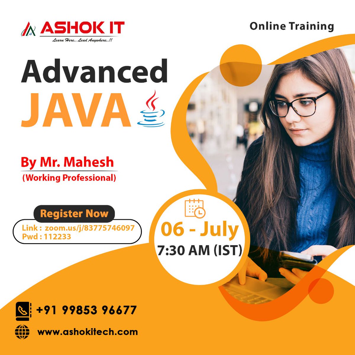 ashokitschool's tweet image. 📷 Advanced Java 📷
📷 Enroll Now : bit.ly/3noOByz
📷 Free Demo On 06th-July @ 7:30 AM IST
📷 Subscribe To Youtube Channel: bit.ly/41IHJdj
📷 Visit : ashokitech.com
CALL NOW: +919985396677
#AdvancedCProgramming #advancedjavacourse #Advancedjavaonline