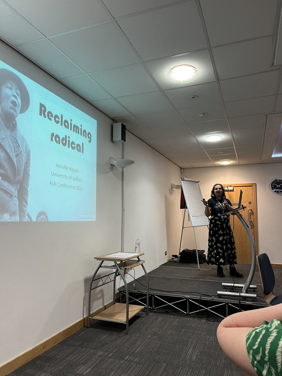 <a href="/epicbayj/">Jennifer Bayjoo 🇵🇸</a> kicking off the #ALN23 in-person day with a radical keynote speech.