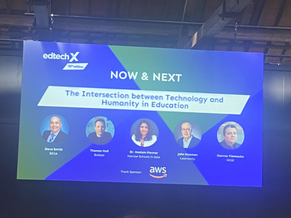 Really looking forward to my second @EdTechEurope session on 'the intersection between #tech and humanity in education' featuring a panel that includes the excellent @neelamaparmar1 and @davesmithict 🔥