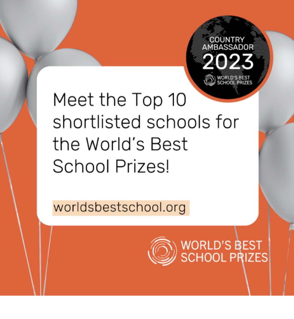 Learn more about all of the inspirational schools shortlisted for the World’s Best School Prizes 2023!
Go to: worldsbestschool.org

 #T4CountryAmbassador #StrongSchools
@T4EduC @BestSchoolPrize