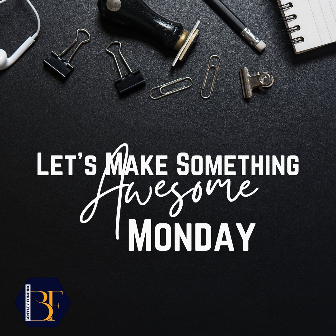 Let's set the tone for a fabulous Monday that will set the stage for an incredible week ahead. Embrace the day with a positive mindset, and watch as amazing things unfold.

#BentleyFunding #LoanOptions #CreativeFinancing #StartupFunding #AlternativeLending #ResidentialRealEstate