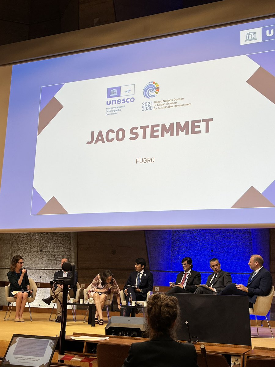 @IODEocean @Deakin Jaco stemmet from @fugro Africa - highlighting that they are here to help solve problems. And how they are working through the #OceanDecade - to increase ocean data generators!