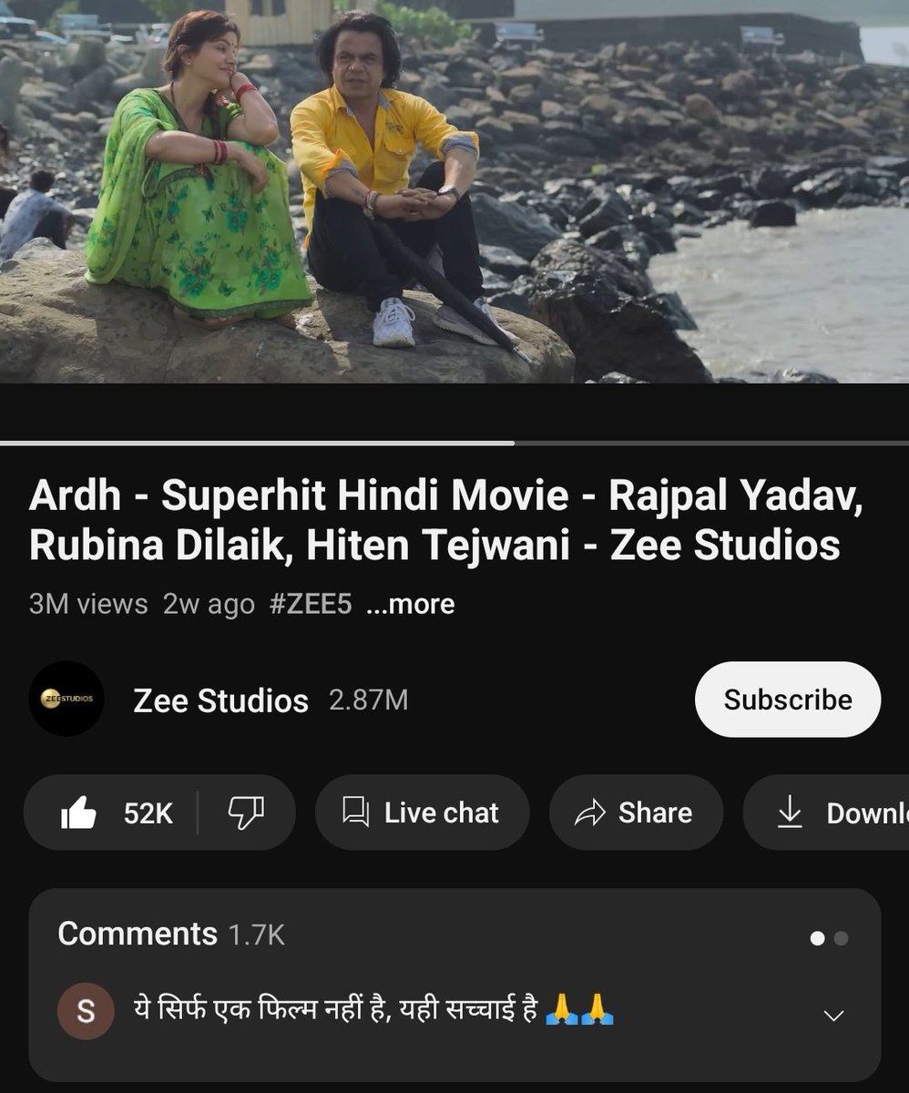 Rubina_OFC_'s tweet image. #Ardh receiving the love it deserves ❤️

Completed 3 Million views on youtube with tons of praises 💫
#RubinaDilaik @RubiDilaik @rajpalofficial
