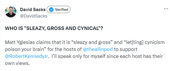 1/ Another day, another David Sacks long-tweet with paragraphs about Ukraine in which just about every sentence is wrong.

It comes from a fight with <a href="/mattyglesias/">Matthew Yglesias</a> whose blog I recommend reading in full rather than judging by the exerpt Sacks pulls out.

slowboring.com/p/joe-biden-is…