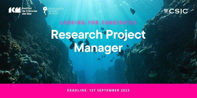 EM_OYSTER's tweet photo. 🚨Project manager @ICMCSIC to support
@CollMonton at #iMARES group
Interested candidates, Send your CV, a cover letter, and contact details with emails of two referees to
@CollMonton
👉mcoll@icm.csic.es
⏳ 1st Sept
https://t.co/MS1QZFzJaG https://t.co/Jw8wgYx6Rc