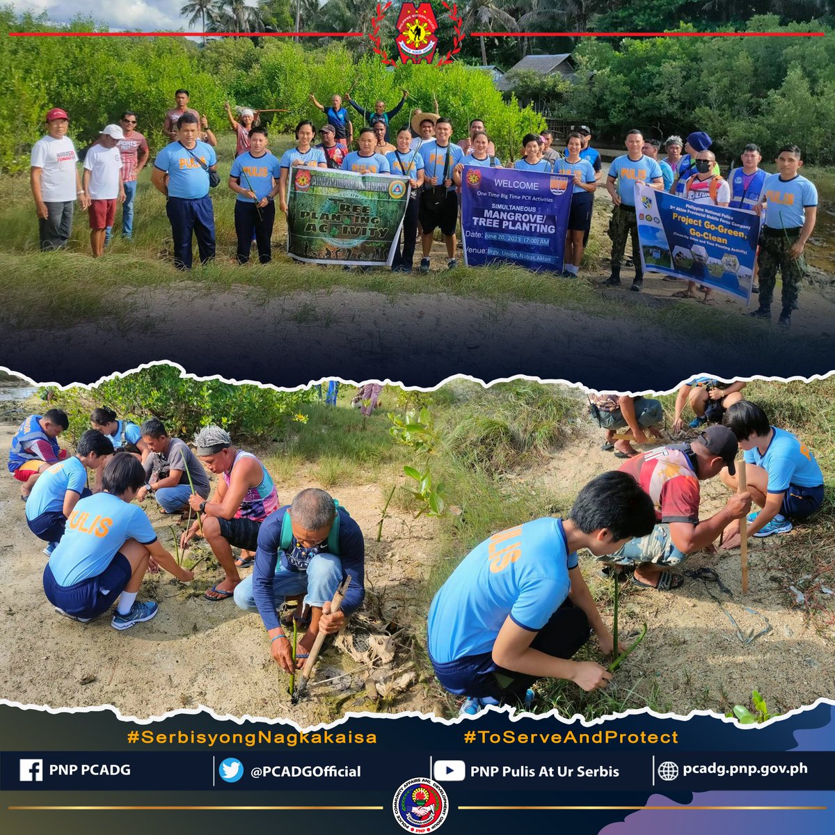 LOOK | Personnel of Aklan Maritime Police Station together with Aviation Security Group personnel, together with personnel from 2nd Aklan PMFC, Caticlan Aviation Security Group, Adopt-a-Marine Protected Area (AMPA) Guard, Barangay Peacekeeping Action Team (BPAT) and residents-