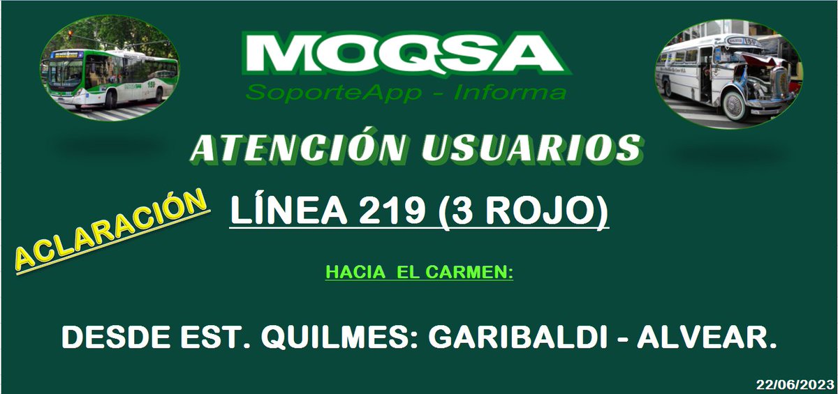 #Línea219 - Ramal 3 (Rojo)
Se aclara desvio para este ramal en su salida desde Est. Quilmes