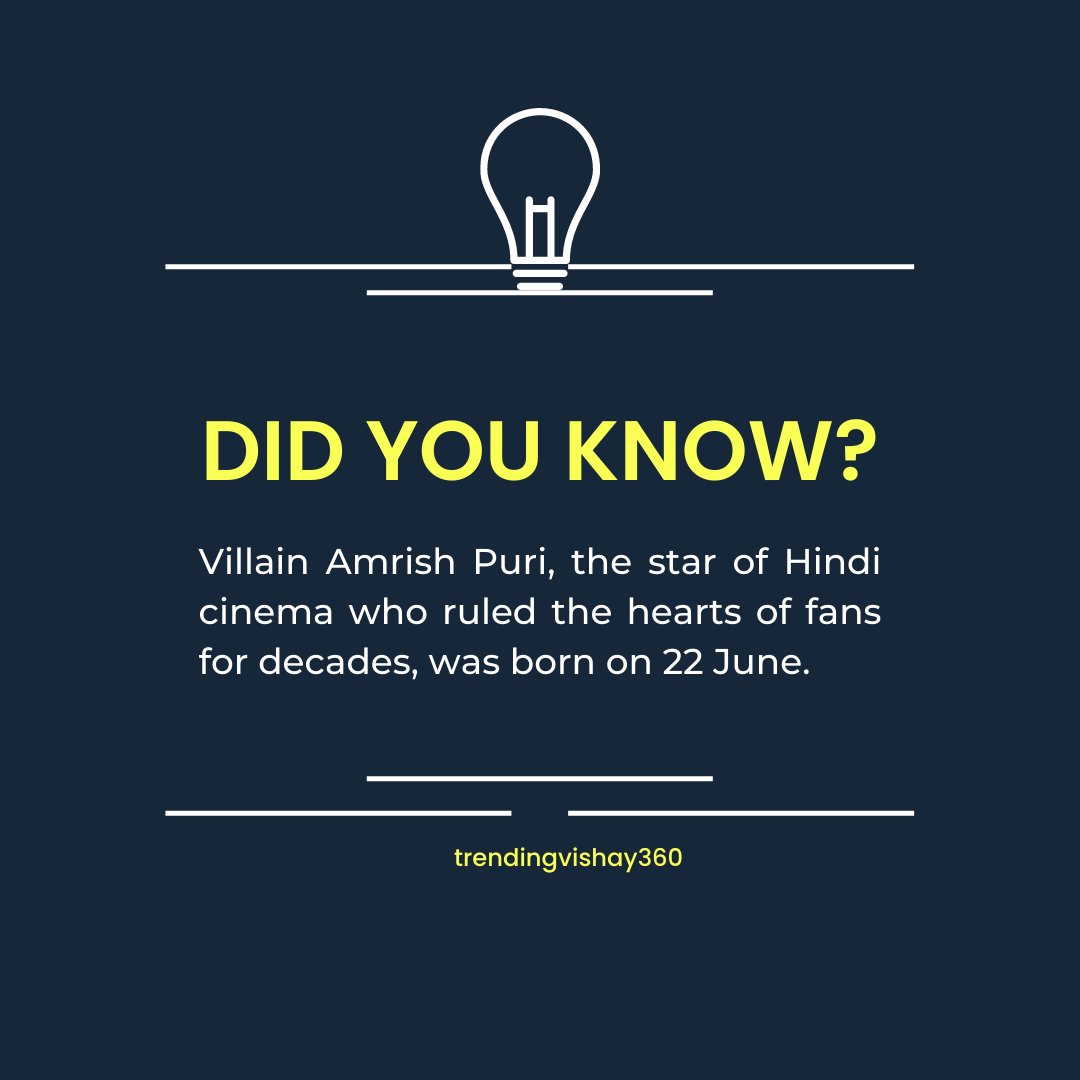 Trendingvishay's tweet photo. Did you know ?
#amrishpuri | #AmrishPuri | #अमरीशपुरी https://t.co/njesFZts94