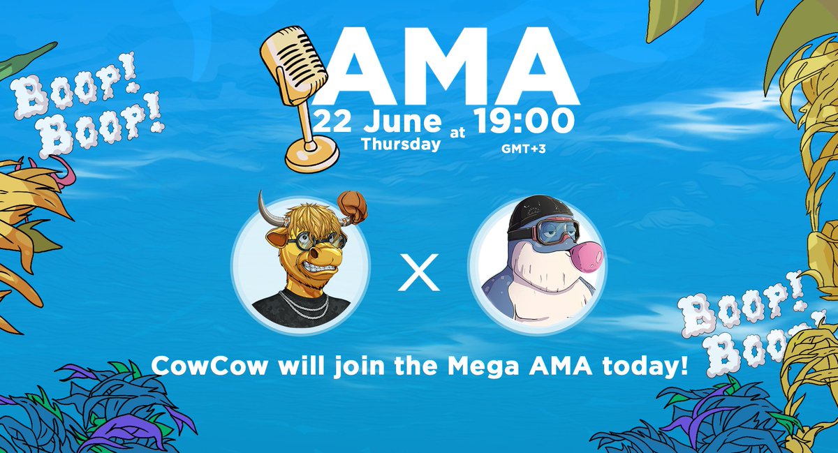 🐮CowCow will join 🐳Dreamy Whales Mega AMA
      Today 19:00 RO > GMT +3 
 👇🏽Set reminder