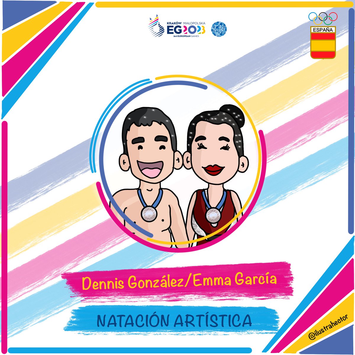 🥈 en natación artística Dennis Gonzalez y Emma Garcia
@COE_es
.
.
.
#dibujo #drawing #art #draw #illustration #sketch #ilustracion #artist #artwork #sketchbook #ink #instaart #painting  #sketching #europeangames2023 #elcorazóndeespaña #weareunity