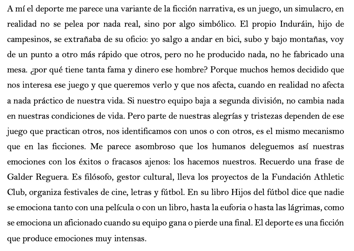 El deporte como variante de la ficción. Esto que @anderiza escribió en 'En el fondo la forma', con cameo de @GalderReguera.