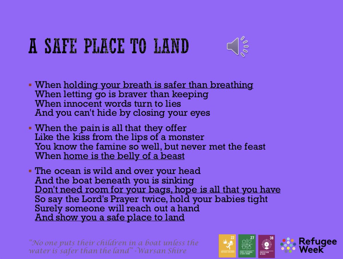 MissDempsterMus's tweet photo. As part of #RefugeeWeek2023, S2 were so creative in writing their own song lyrics centred around the harrowing journey of a refugee, and being compassionate in showing them that they have ‘A Safe Place to Land’ @StMungosFalkirk @StMungosCreate https://t.co/c5kdQafYKP