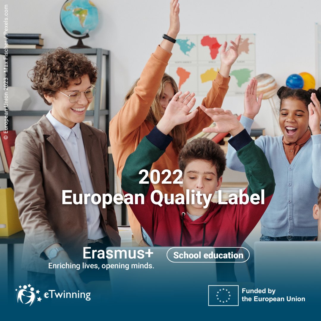eTwinningEurope's tweet photo. The wait is over... We are delighted to announce the schools that were awarded the European Quality Label 2022! 🥳

Grantees of the #european quality label show ✨outstanding works and 🌍 European collaboration 

👉https://t.co/b4uwzQrcPi https://t.co/0C13yH4WDj