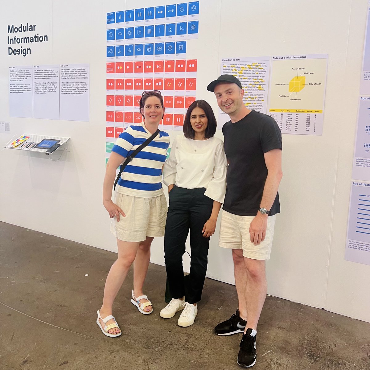 Last week at #artbasel2023 I got a chance to meet the amazing duo of @superdot_studio, <a href="/NicoleLachen/">Nicole Lachenmeier</a> &amp; @DarjanHil for their exhibit at 'Swiss Design Awards'.
How brilliant are those card sized elements! They would work perfectly in a workshop setting, don't you think?
#dataviz