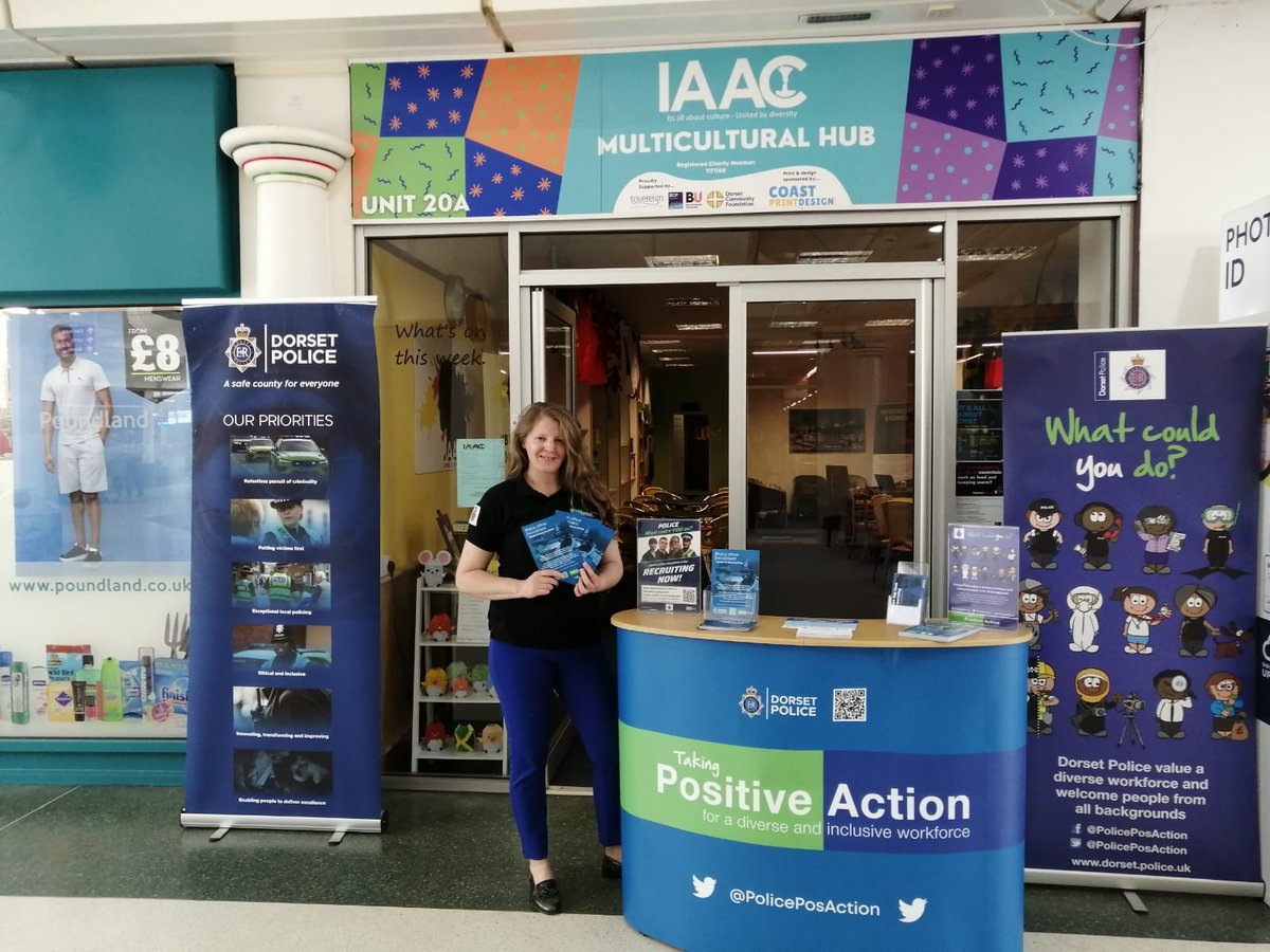 PolicePosAction's tweet image. #IAACThursday Our doors are open at #IAAC Community hub at Sovereign Shopping centre in #Boscombe. If you have any questions about #policejobs at @dorsetpolice please pop in, we'll be here till 2pm. #JoinUs #BePartOfSomethingBigger