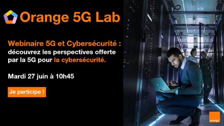 StefCavailles's tweet image. Quelles sont les perspectives offertes par la #5G pour la #Cybersécurité ? 
Retrouvez-nous pour discuter avec des experts @Orange, @OrangeCyberFR et notre partenaire @Axyn lors du webinaire #Orange5GLab 
📅 27 juin à 10h45 
🖍Inscription cutt.ly/BwtWTOrQ
@Orange_Future