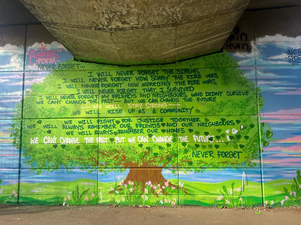 A poem written by Year 4 pupil Ayeesha has been created into this mural by the Westway 💚