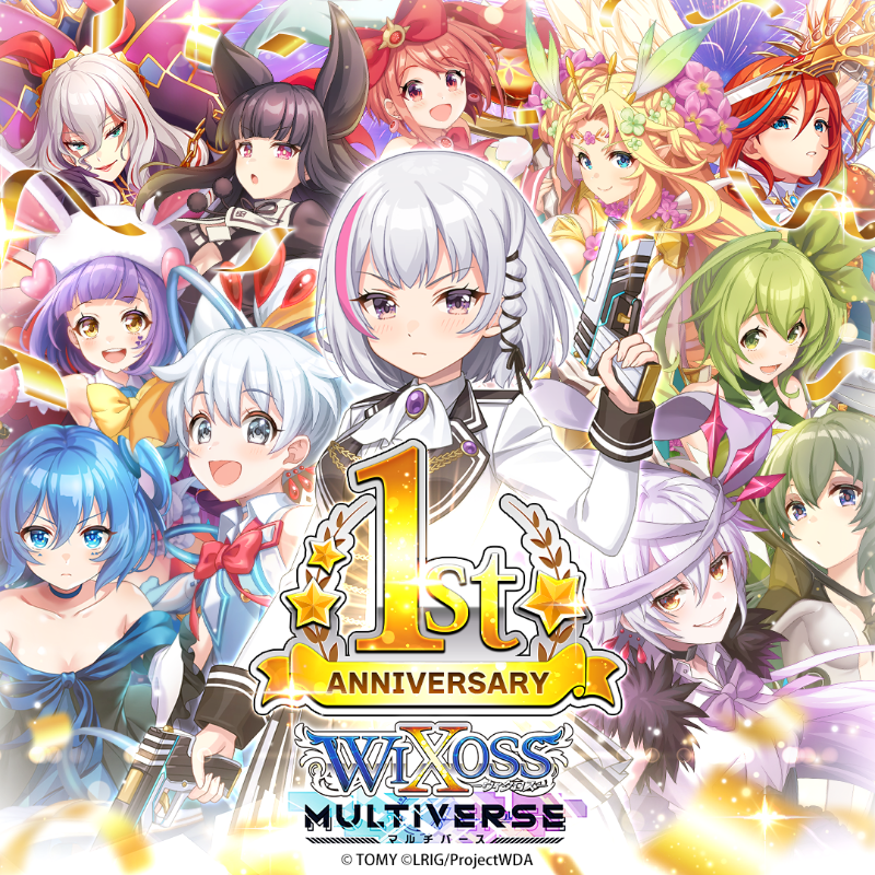 Wixoss_MVen's tweet photo. ✨Wixoss 1st Anniversary✨

Thanks to all our players, #WIXOSSMV celebrates its 1st anniversary today❗

We have prepared a lot of events to celebrate our 1st anniversary.
Hope you will enjoy them 🎉

#WIXOSS
#G123
#1stanniversary
#Birthday