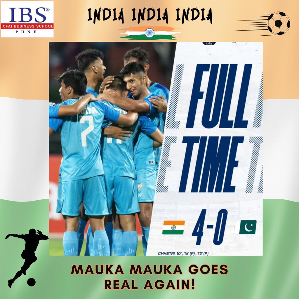 India triumphs at #SAFFchampionship in a nail-biting clash against Pakistan, claiming a glorious victory!

#saff #football #indvspak #ibs #ibspune #mba #mbacolleges #icfai