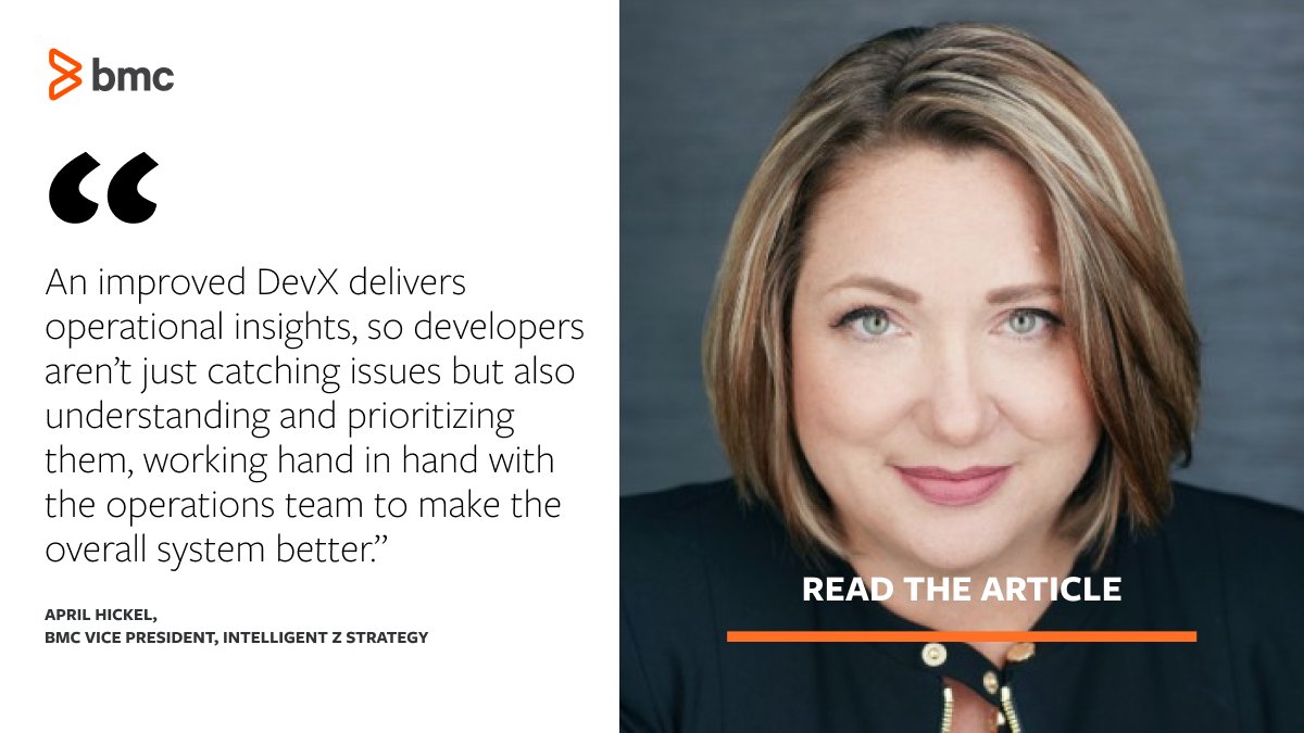 Take it from our experts: boosting your business starts with DevX. In a recent article for <a href="/devopsdotcom/">DevOps.com</a>, BMC's April Hickel outlines improved #DevX  benefits: devops.com/improving-devx…