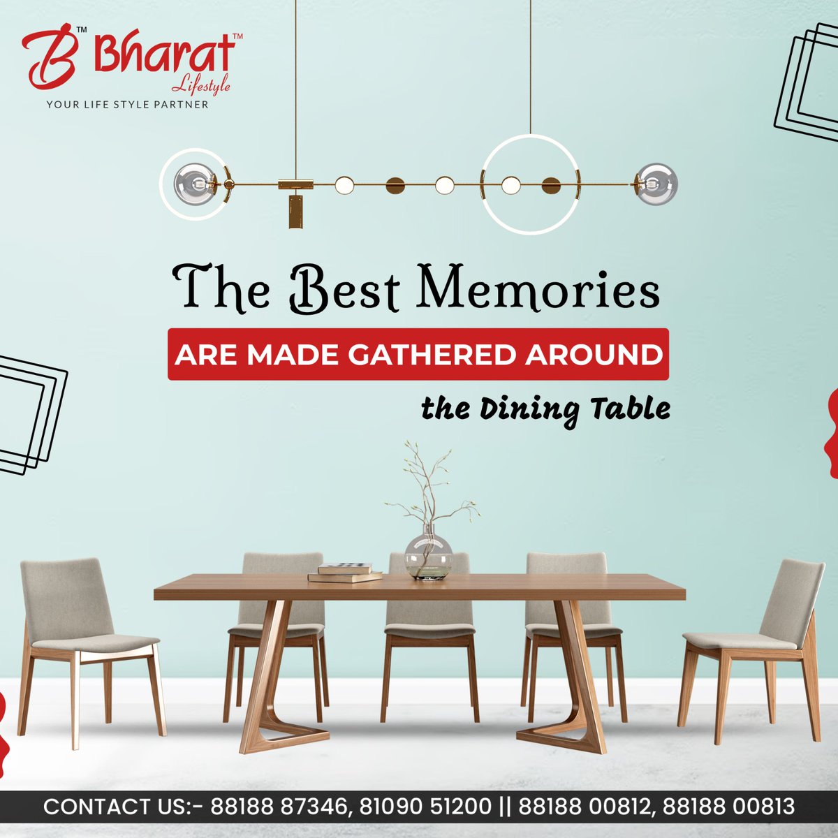 The Best Memories are made gathered around the Dining Table
.
Visit:- bharatlifestylefurniture.com
.
#diningtable #diningroom #diningdecor #diningarea #diningroomdecor #diningtabledecor #diningchairs #diningtableset #diningroominspo #diningtablestyling #indore