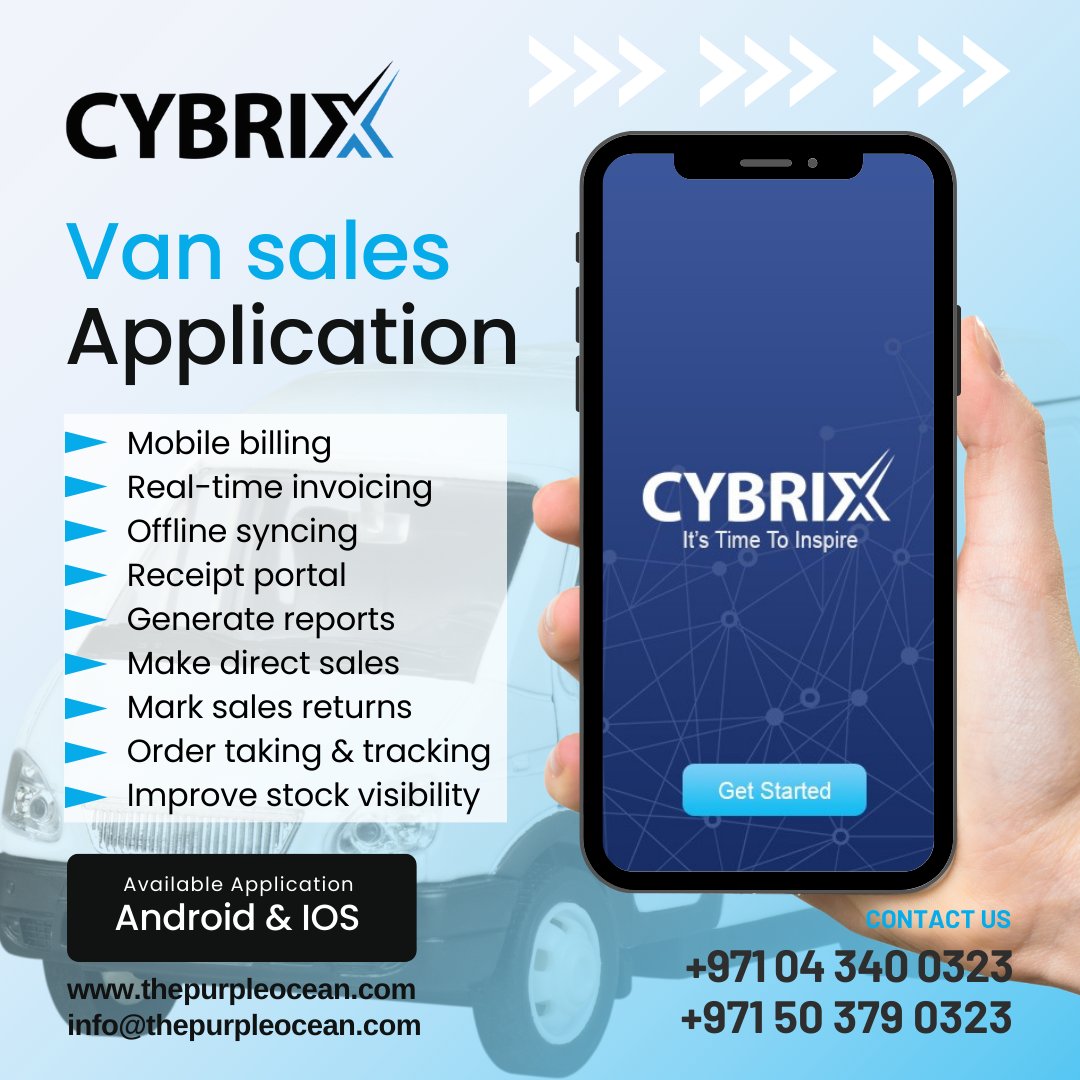 Supercharge van sales with #Cybrix Van Sales #App for Android & iOS 📱📊Take orders, track seamlessly & improve stock visibility. Transform your sales game today!
#software #cybrixerp #erpsoftware  #dubai #dubaitech #uae #VanSales #MobileBilling #RealTimeInvoicing #CybrixApp