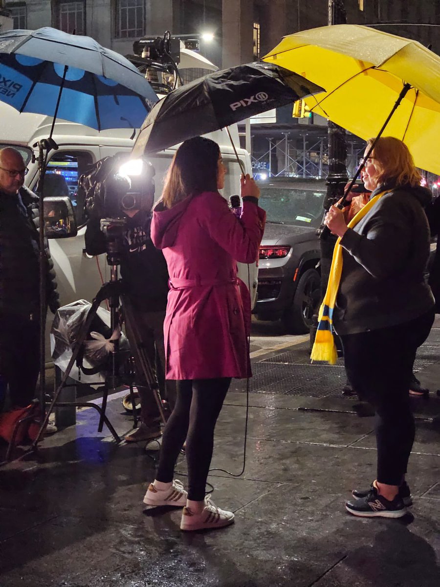 Michelle Jackson, Executive Director of the Human Services Council, being interviewed by PIX 11 in the early morning hours about why nonprofit leaders are Up All Night for #JustPay for their #HumanServicesWorkers