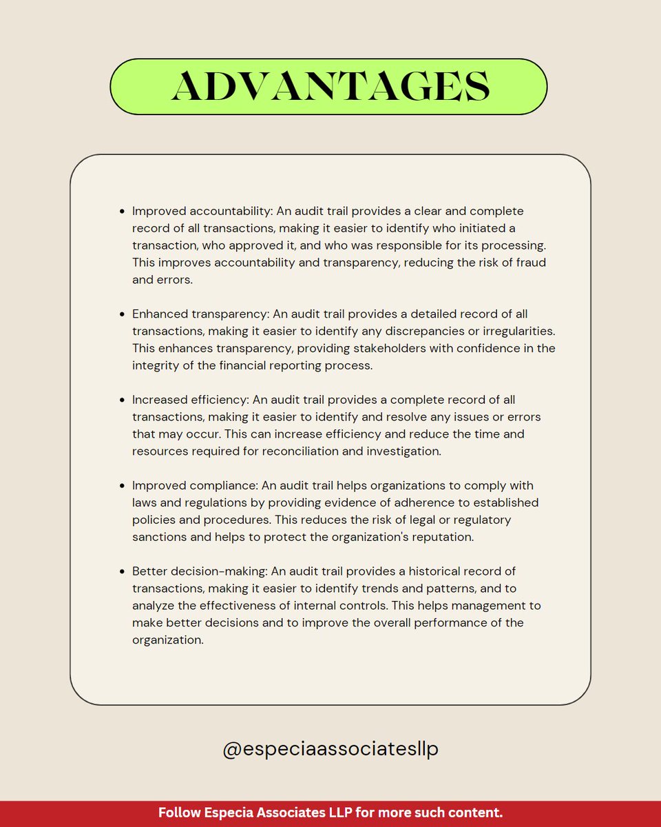 especiaassociat's tweet image. 💡 Unlocking the Power of Audit Trails: Pros and Cons 💼🔍

📢🔗 #AuditTrails #FinancialAccountability #Transparency #EfficiencyBoost #ComplianceMatters #DataManagement #DecisionMaking #RiskMitigation #compliance #complexity #data #security #power #audit