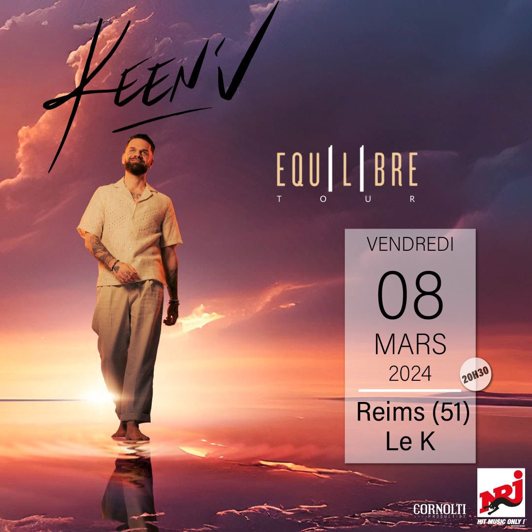 La tournée “Équilibre Tour” de <a href="/KeenvOfficiel/">💎KEEN’V💎</a> débutera le 8 mars au K à <a href="/VilledeReims/">Ville de Reims</a> !
Pensez à prendre vos places 😀
Réservations : bit.ly/equilibre-tour
#tinqueux <a href="/nrjreims/">NRJ Reims</a> <a href="/NRJhitmusiconly/">NRJ</a> #concert #tournee #EquilibreTour #Keen’v #show #spectacle #chansonfrancaise