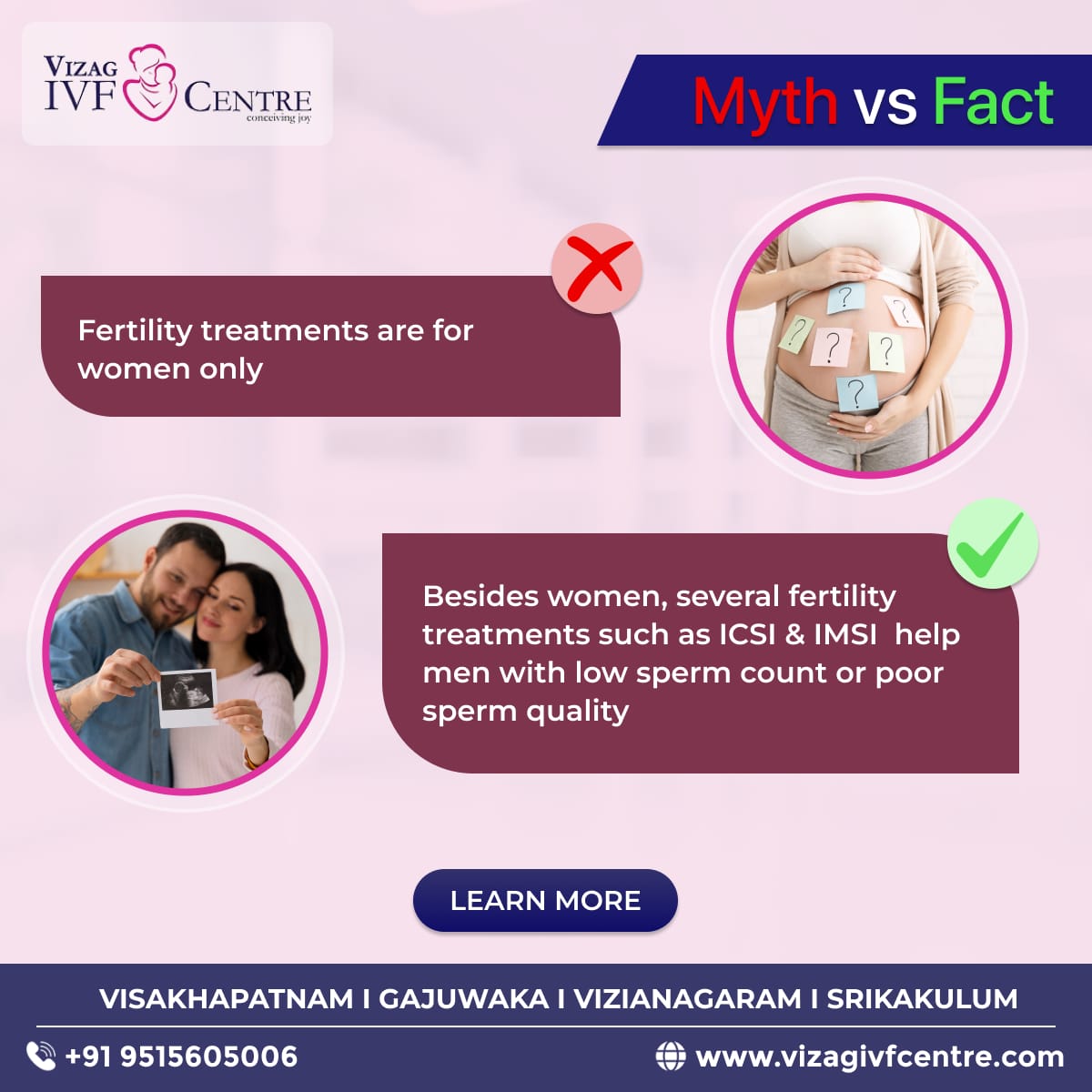 Separate myths from facts! Learn the truth about treatments and empower yourself with accurate information on the path to parenthood.
#VizagIVF #BestIVFinVizag #BestIVFCentre #BestIVFinVisakhapatnam #VizagIVFCentre #IVFMythsAndFacts #FertilityTruths #IVFAwareness #FertilityFacts