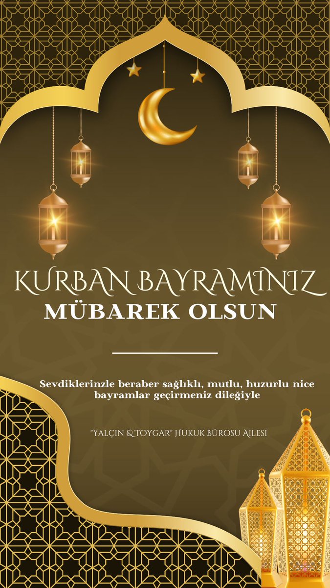 Sevdiklerinizle beraber sağlıklı, mutlu, huzurlu nice bayramlar geçirmeniz dileğiyle, Kurban Bayramınız mübarek olsun!

#kurbanbayramı #bayram #avukat #hukukbürosu #turkiye