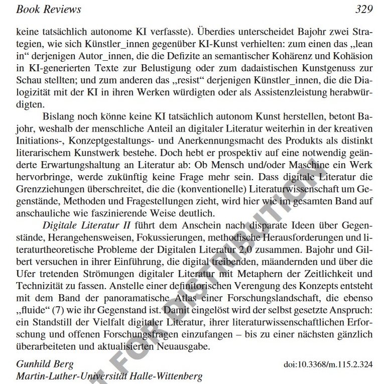 📚Tja, eben erst publiziert und schon (fast) wieder überholt:
Meine Rezension des TEXT+KRITIK Sonderbandes „#DigitaleLiteratur II“, hg. von @hannesbajohr & Annette Gilbert, ist endlich in den „Monatsheften“ 115 (2023) 2, 324-329, erschienen. #NetzLW #DH
muse.jhu.edu/article/900027…