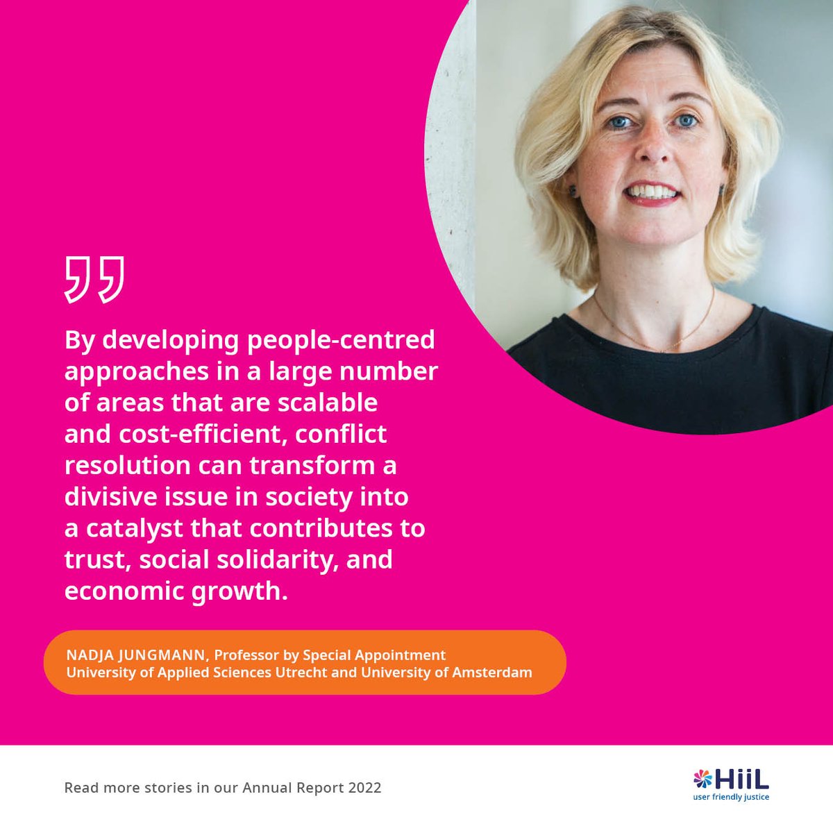 People-centred justice programming is starting in NL. HiiL &amp; 34 partners have committed to investing in just solutions through the Dutch National Growth Fund proposal, which aims to solve or prevent 80% of urgent justice issues. See Annual Report page 20: hiil.org/news/annual-re…