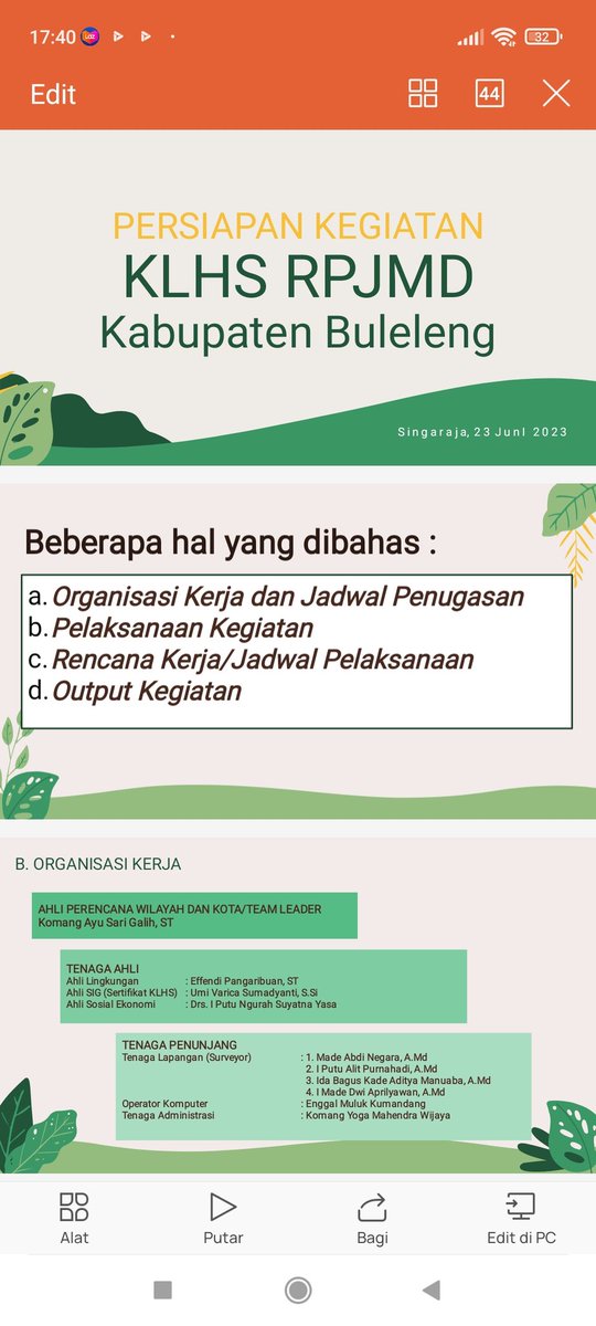 Presentasinya besok. Mulesnya udh dari sekarang. Segala sesuatu yg pertama kali emg bikin deg2an wkwk First time besok bakalan presentasi sendiri, biasanya cuma mendampingi suami alias jd asisten 😆