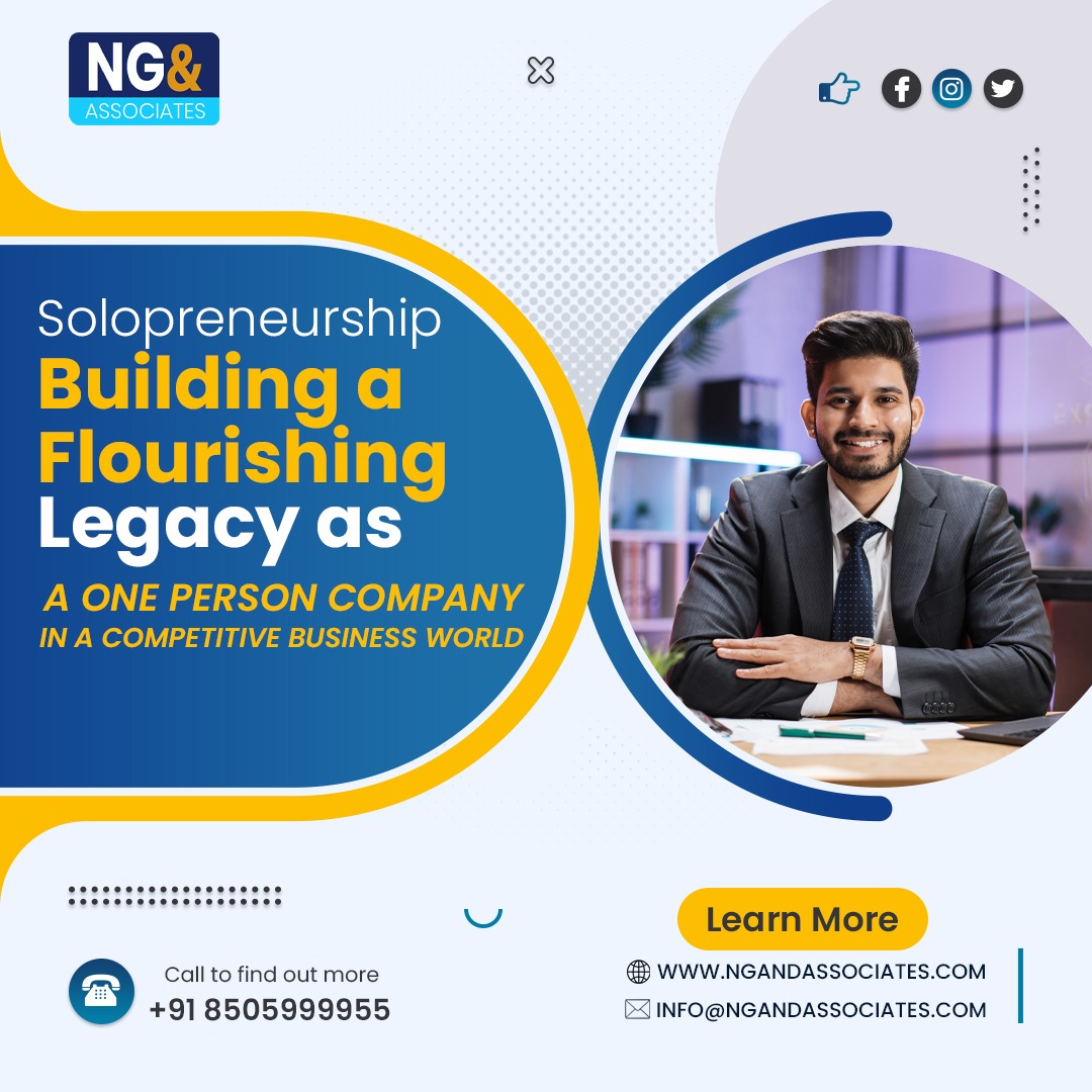 Unleashing the Power of One 
The Journey of a One Person Company Towards Success and Growth in Today's Business Landscape.

Learn More :- NGANDASSOCIATES.COM
Call To Find Out More Info :- +91 8505999955 

#SoloSuccess #Singlepreneur #IndividualPower #ngandassociates