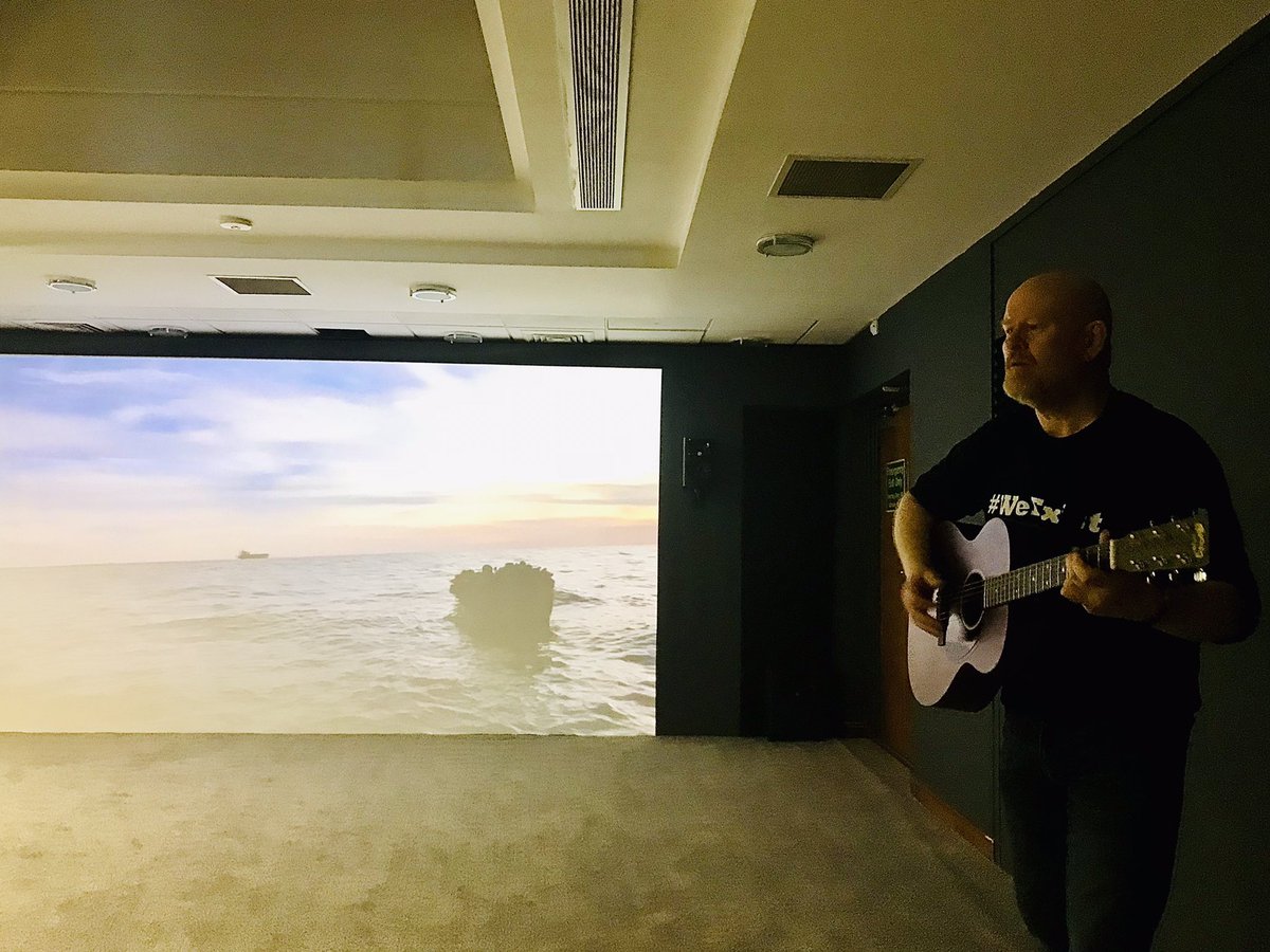 His nibs @jobyfox performing “This World is Crazy” post the launch of children’s book “We Are Here” to help raise awareness of the Refugee crisis in the Med and the work of @_refugeerescue