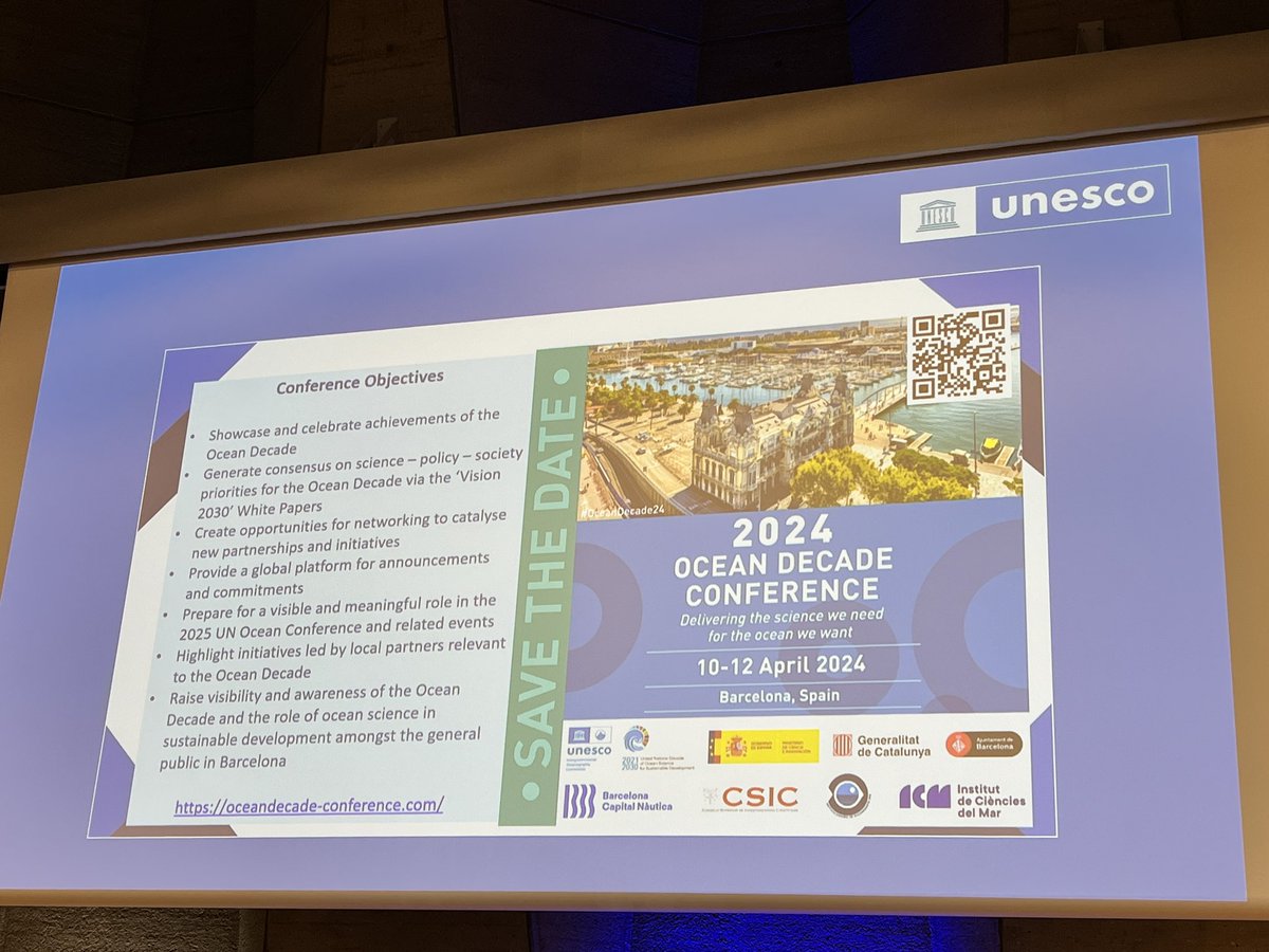 The #OceanDecade Conference is being preaented by Luis Valdez and Rafael Gonzalez Quiros leading to the 2025 UN Ocean Conference