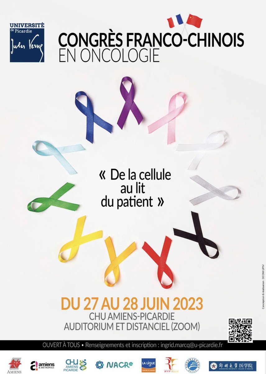 📅 « De la cellule au lit du patient » : congrès 🇫🇷🇨🇳 le 27 et 28 juin, au CHU d'Amiens ou en visio.
Un programme riche avec des invités prestigieux : ne manquez pas ce rdv ouvert à tous !

🙏 Le Réseau est fier d'être partenaire de cet évènement.
🔜 urlz.fr/mpK1